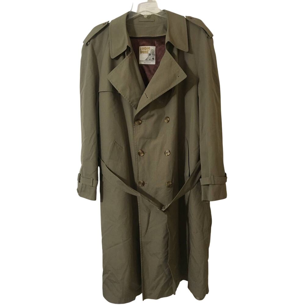 Vintage London Fog London Towne Trench Coat, Zip Out Dark Brown Warmer Liner - Picture 6 of 11
